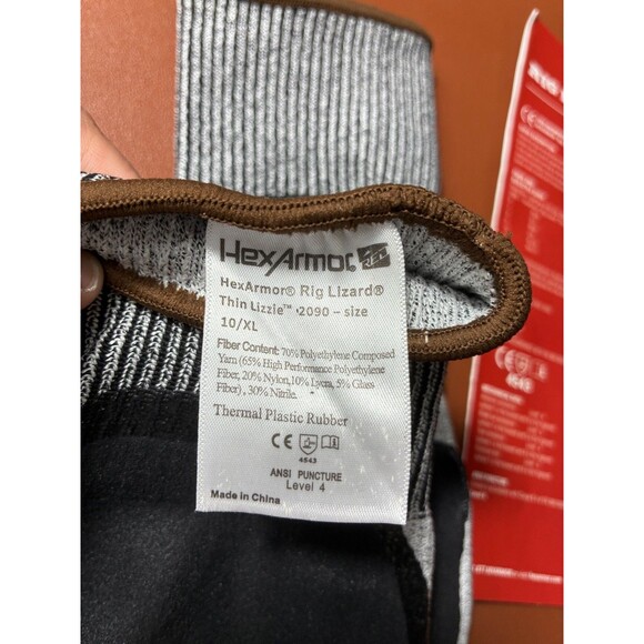 HexArmor Rig Lizard Thin Lizzie 2090 Work Gloves Impact Cut Resistant 10/XL - Picture 3 of 3